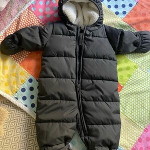 GAP Black Baby Snowsuit with Hood size 3-6 months